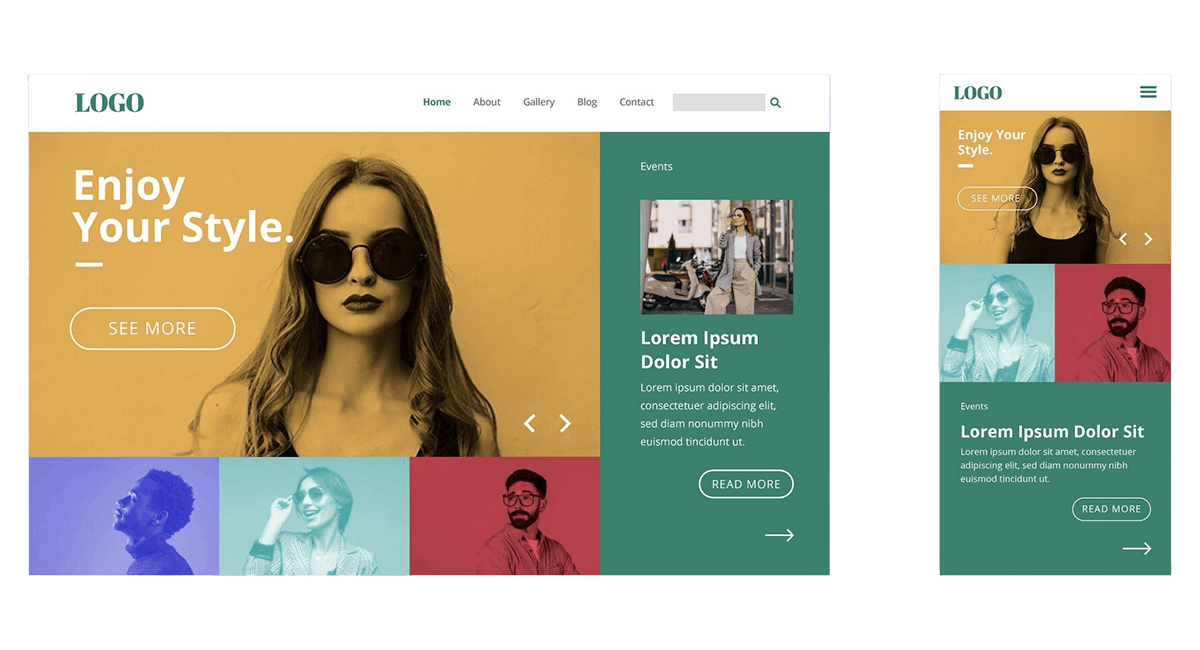 Mockup desain website company profile